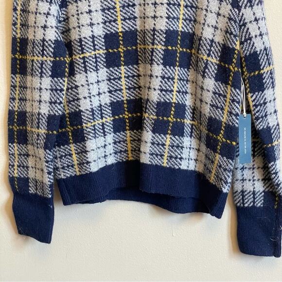 NWT Court & Rowe M plaid sweater long sleeve heavyweight cabincore cozy blue - Picture 3 of 9